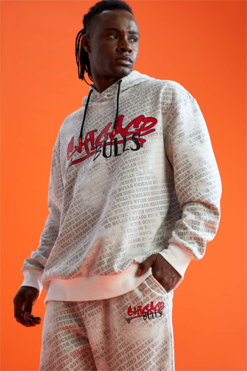 Erkek Ekru Oversıze Kalın Kumaş Sweatshirt