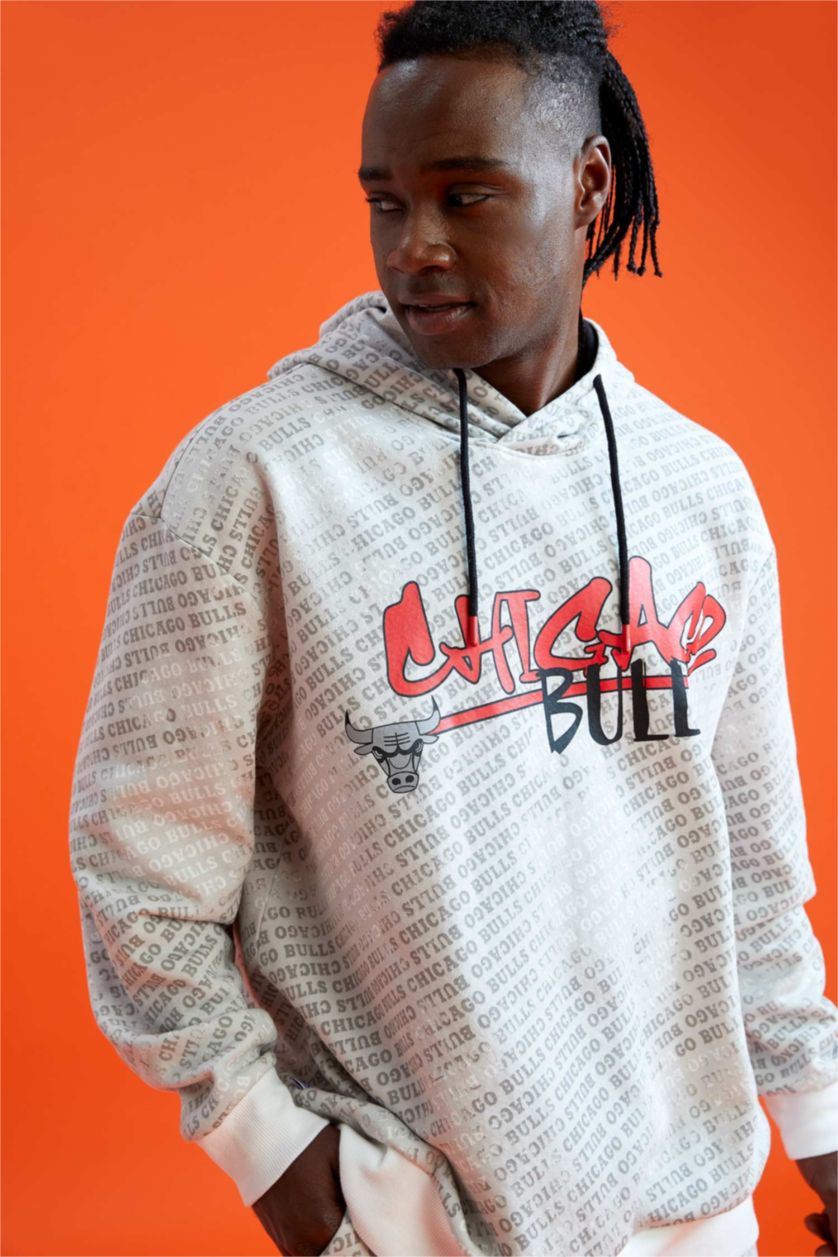 Erkek Ekru Oversıze Kalın Kumaş Sweatshirt