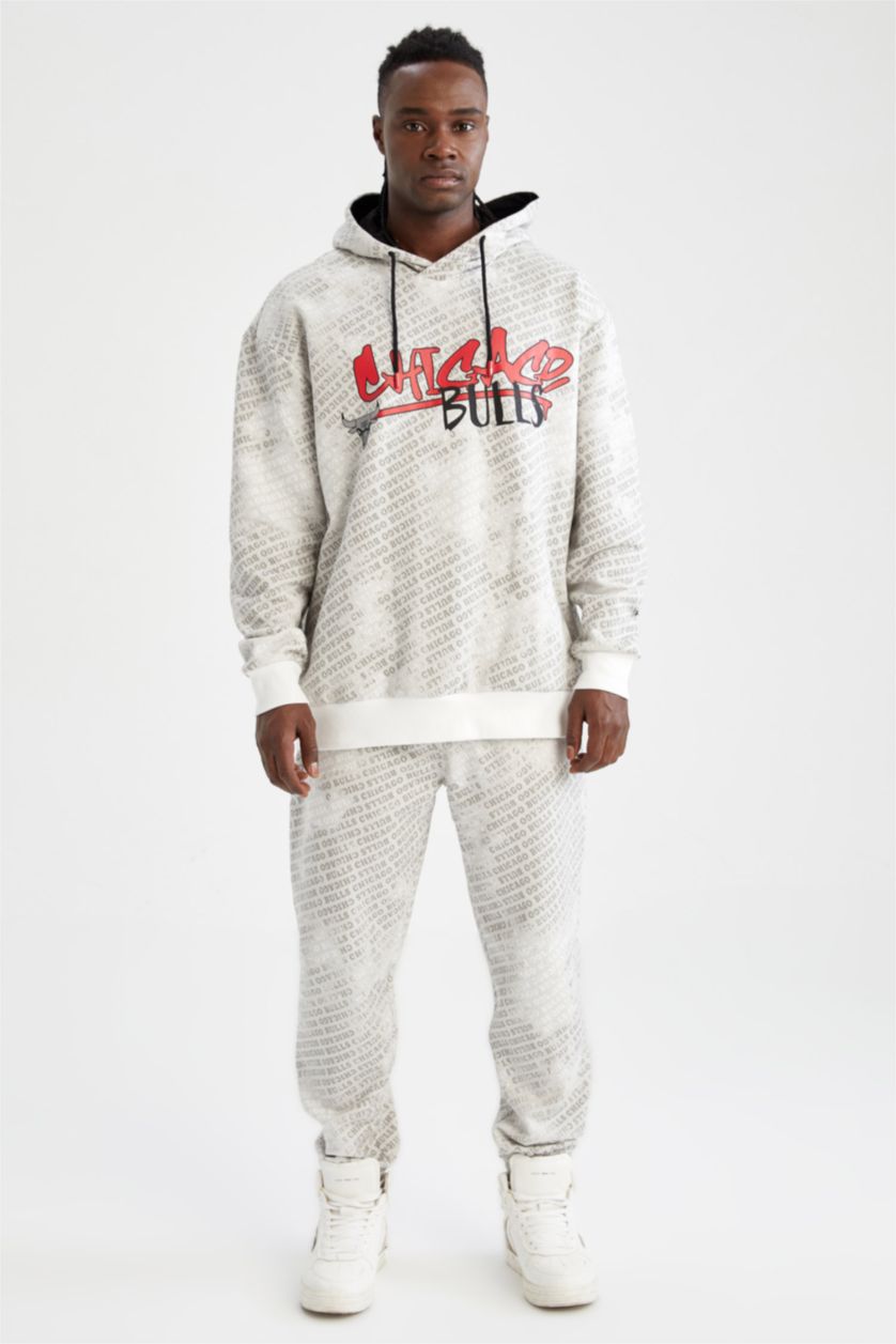 Erkek Ekru Oversıze Kalın Kumaş Sweatshirt