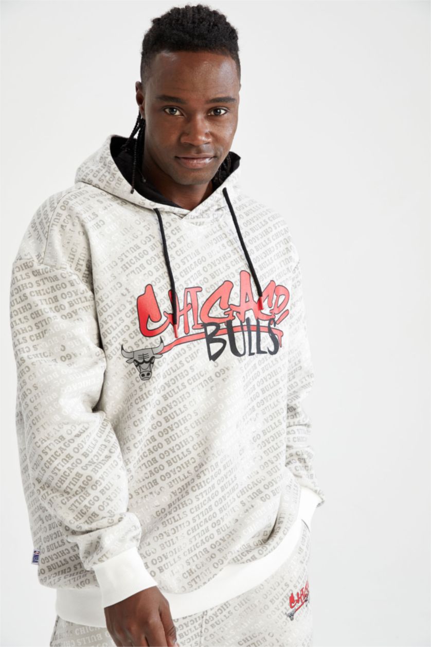 Erkek Ekru Oversıze Kalın Kumaş Sweatshirt