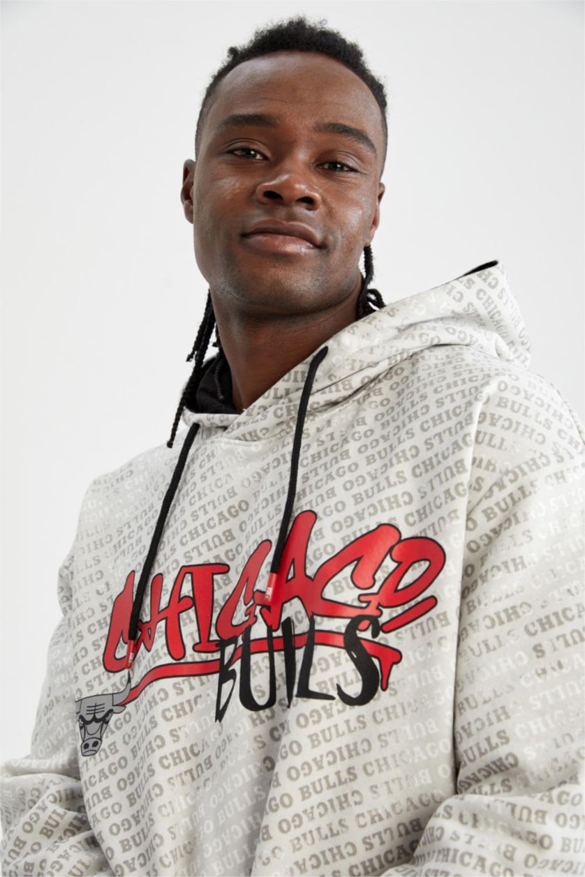 Erkek Ekru Oversıze Kalın Kumaş Sweatshirt