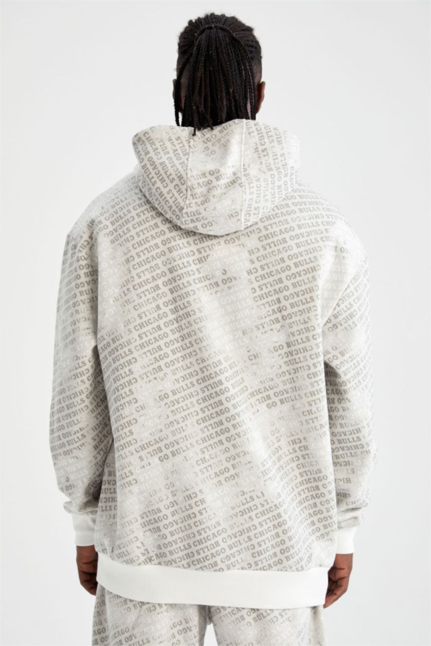 Erkek Ekru Oversıze Kalın Kumaş Sweatshirt