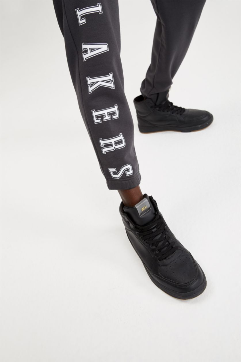 HOMME Anthracite Pantalon de survêtement coupe régulière sous licence NBA Los Angeles Lakers