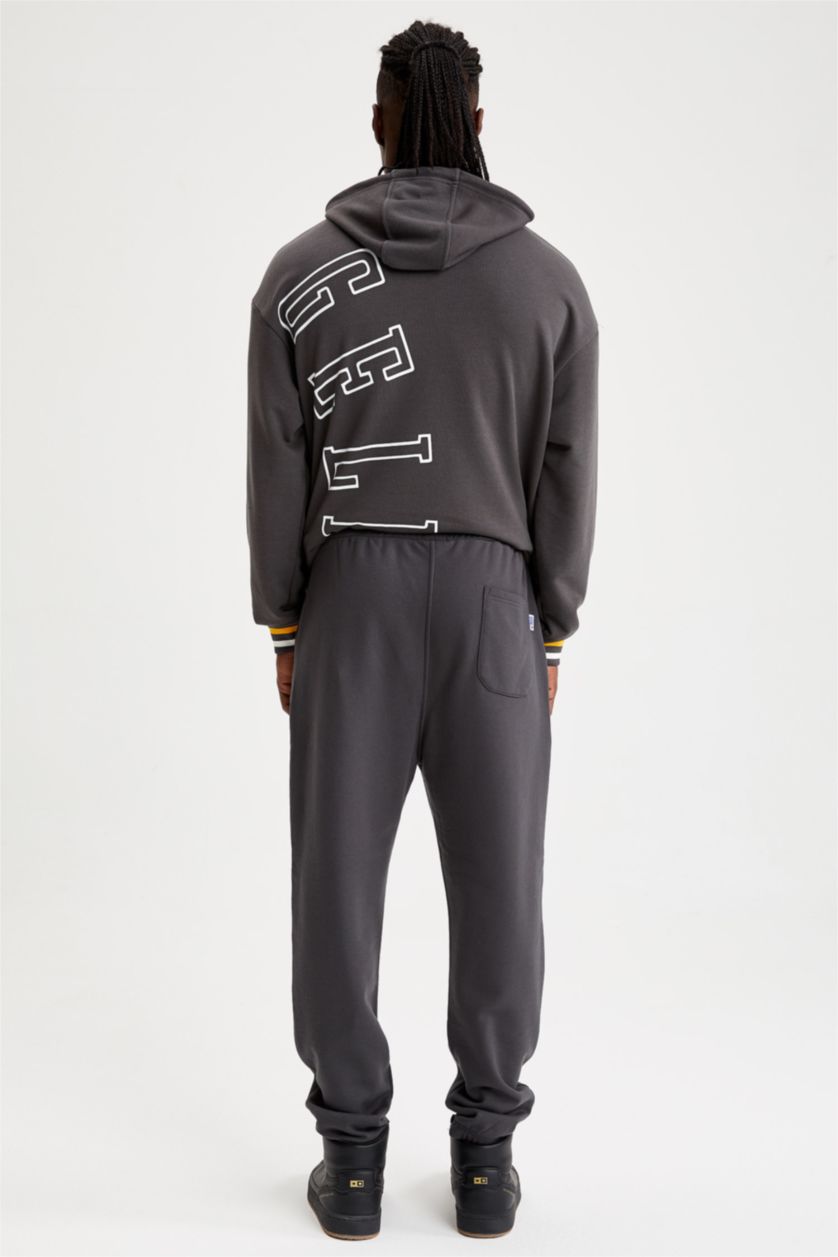 HOMME Anthracite Pantalon de survêtement coupe régulière sous licence NBA Los Angeles Lakers