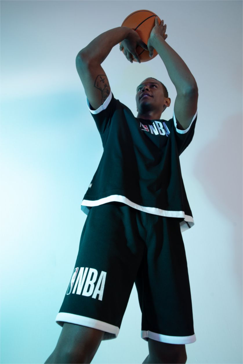 Erkek Siyah Regular Fit Şort