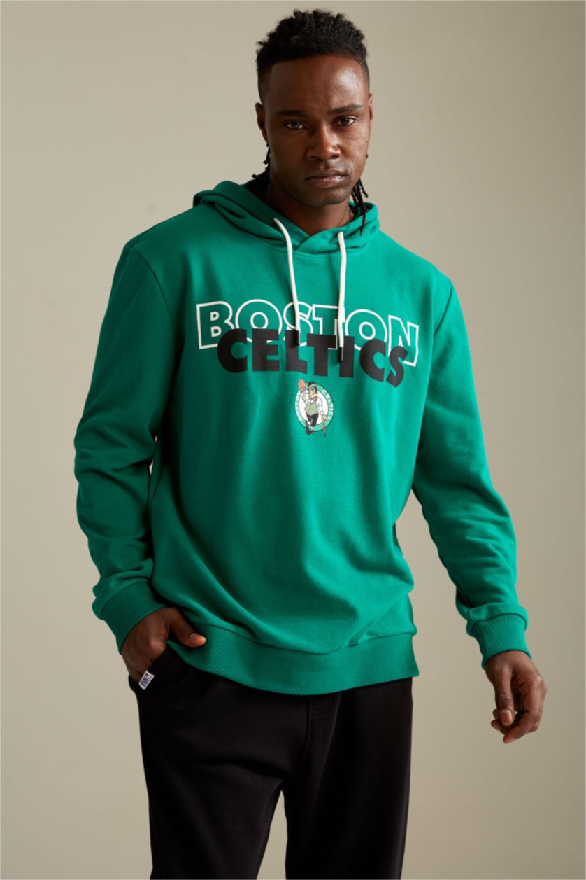 HOMME Vert Defacto Fit NBA Boston Celtics Sweat à capuche sous licence