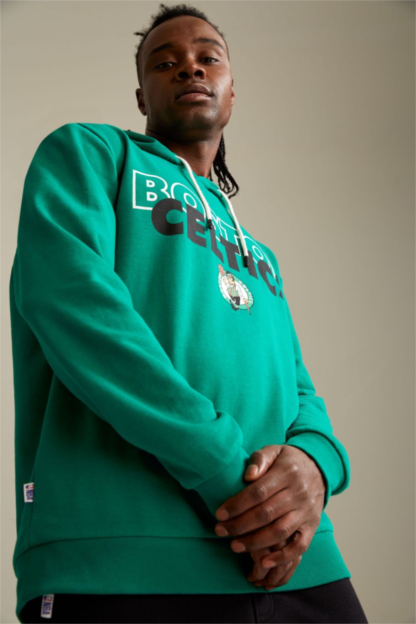 HOMME Vert Defacto Fit NBA Boston Celtics Sweat à capuche sous licence