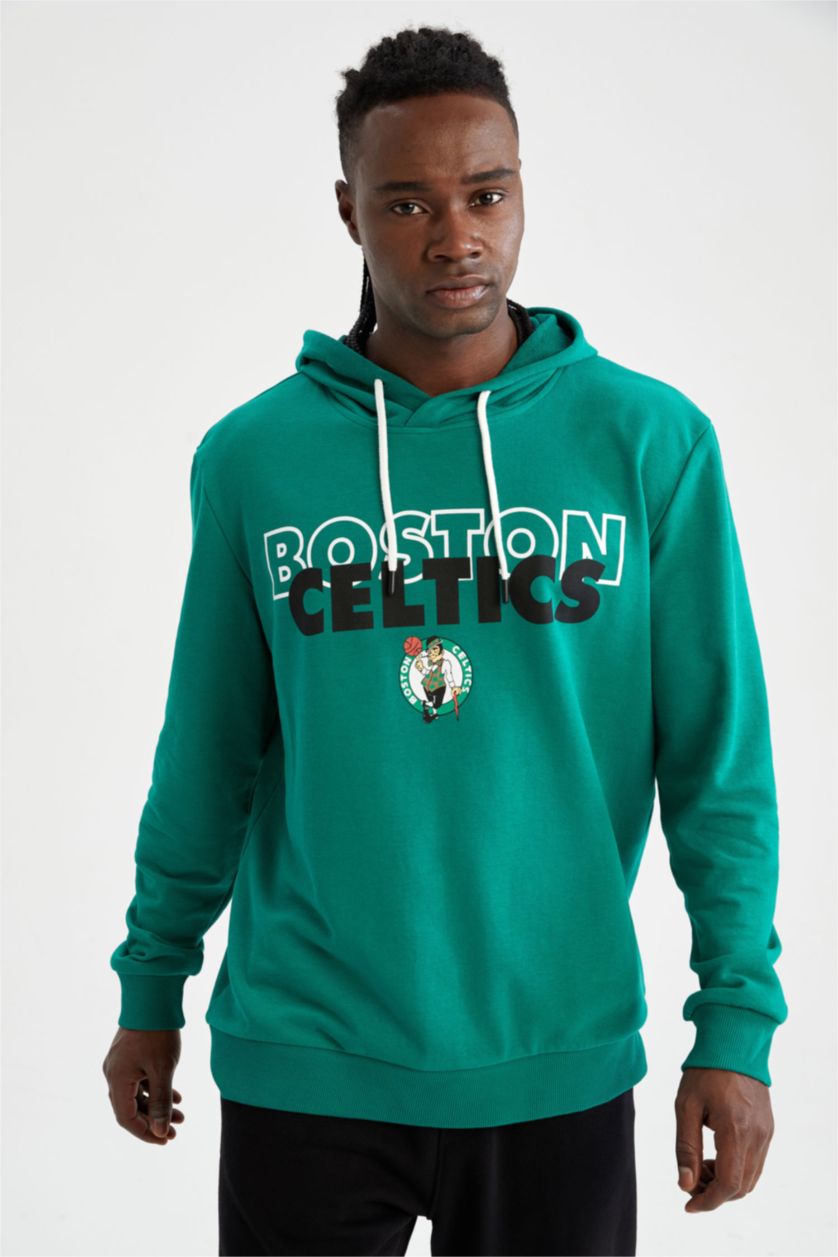 HOMME Vert Defacto Fit NBA Boston Celtics Sweat à capuche sous licence