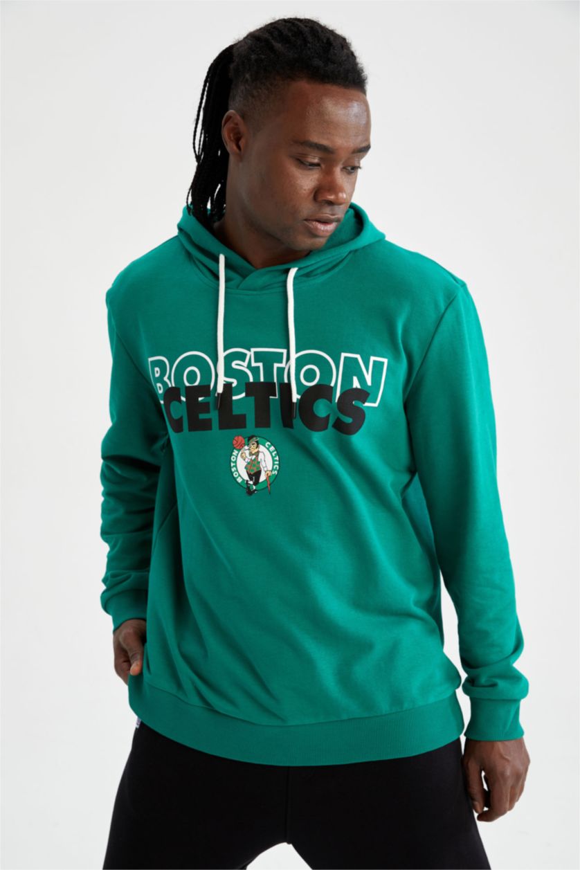 HOMME Vert Defacto Fit NBA Boston Celtics Sweat à capuche sous licence