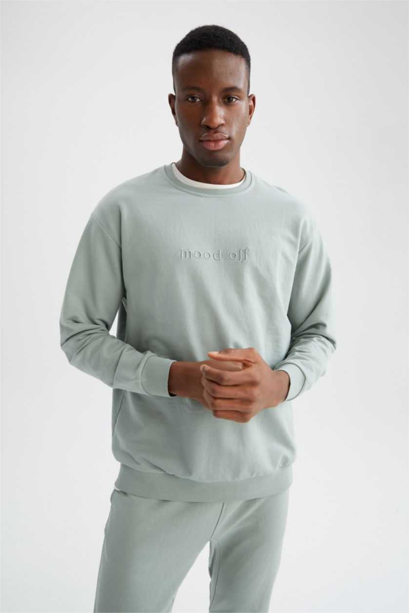 MAN Green Oversize Fit Crew Neck Sweatshirt