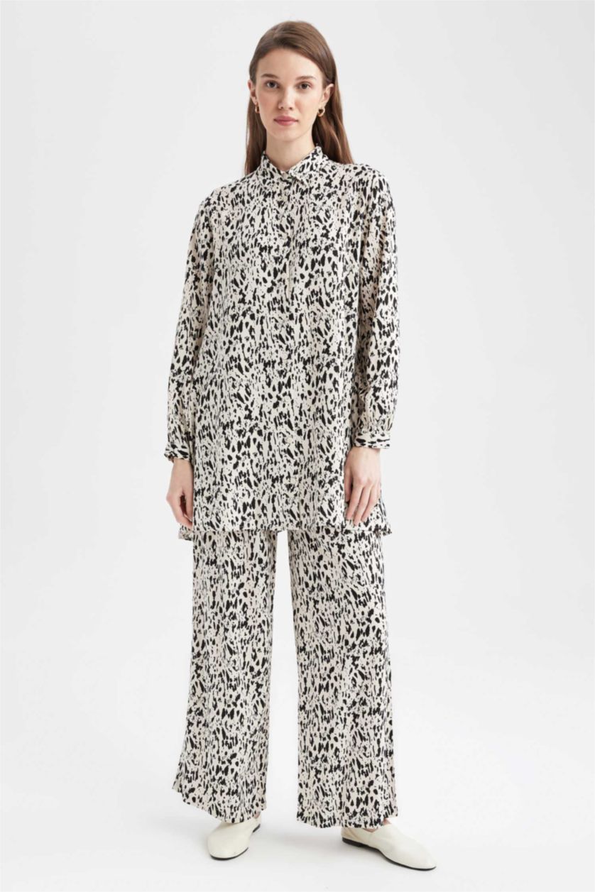 Kadın Camel Regular Fıt Uzun Kollu Tunik