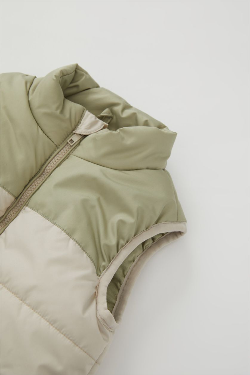 Малыши мальчики Бежевый Жилет стандартного кроя в стиле колор блок из микроволокна для малышей мальчиков