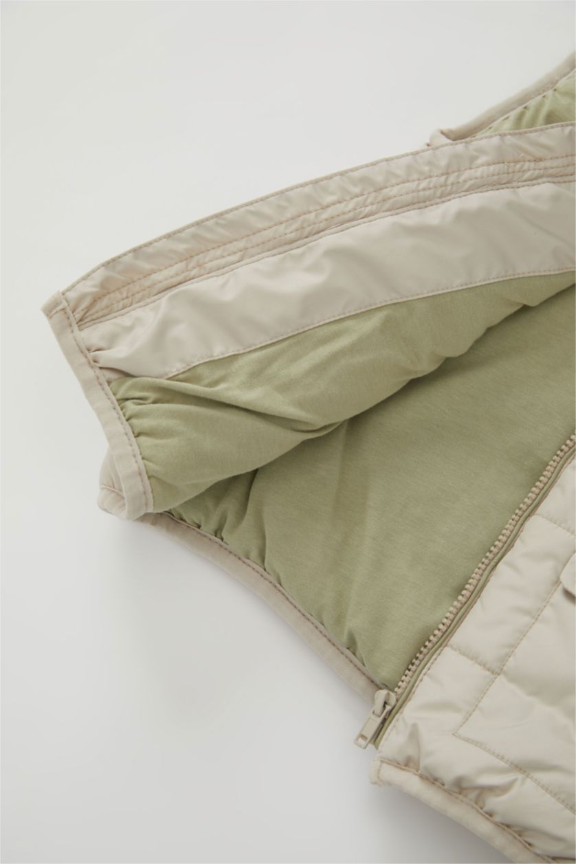 Малыши мальчики Бежевый Жилет стандартного кроя в стиле колор блок из микроволокна для малышей мальчиков