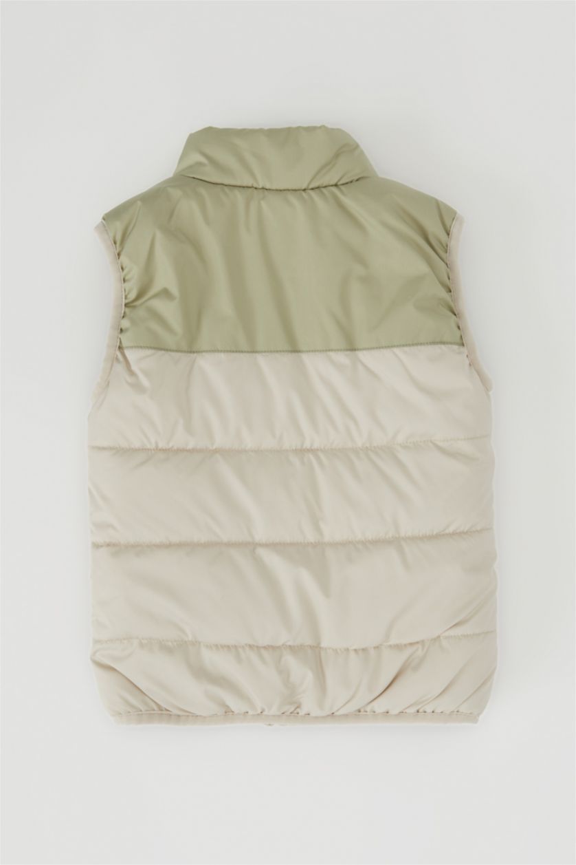 Малыши мальчики Бежевый Жилет стандартного кроя в стиле колор блок из микроволокна для малышей мальчиков