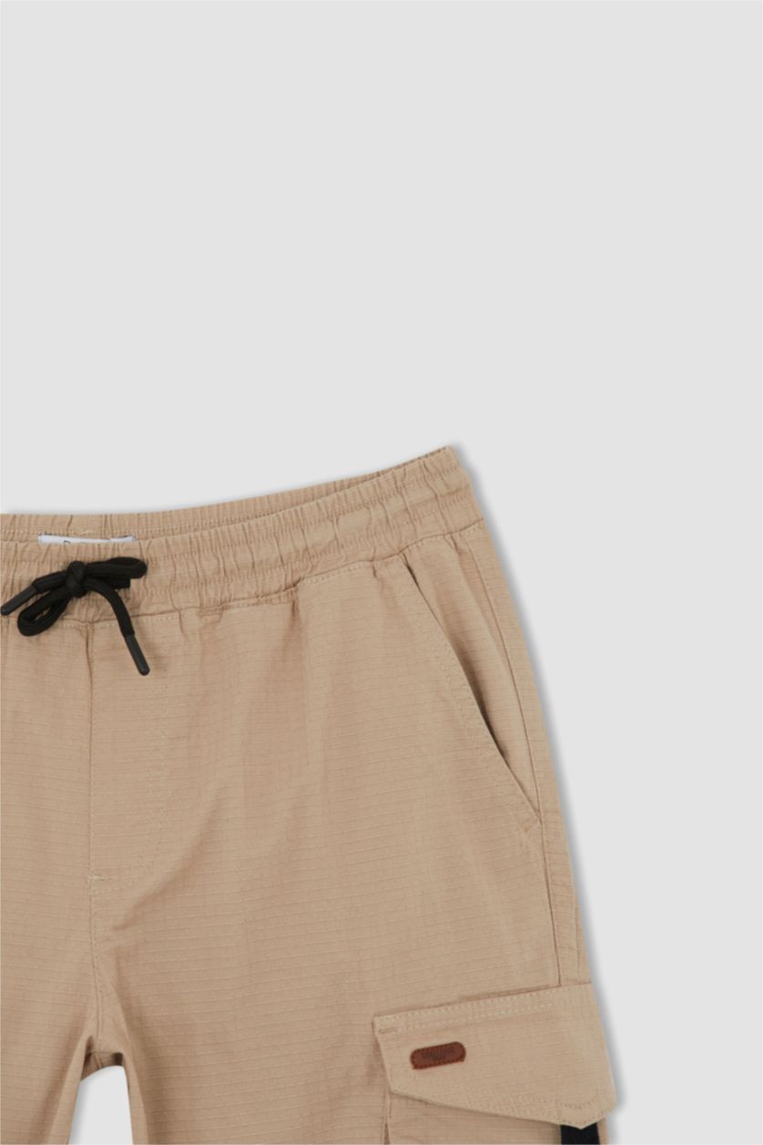 MAN Beige Cargo Jogger Regular Hem Bermuda