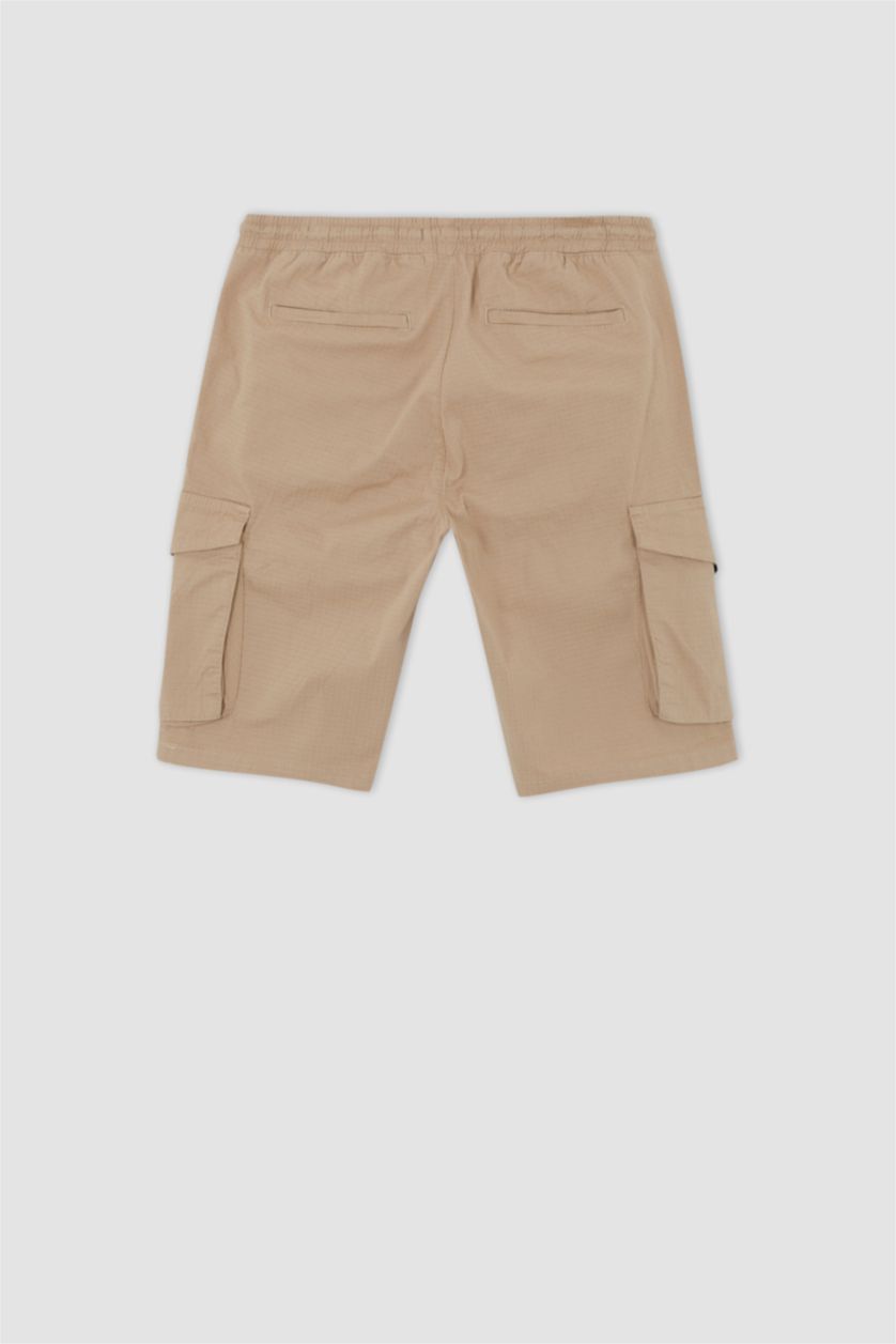 MAN Beige Cargo Jogger Regular Hem Bermuda