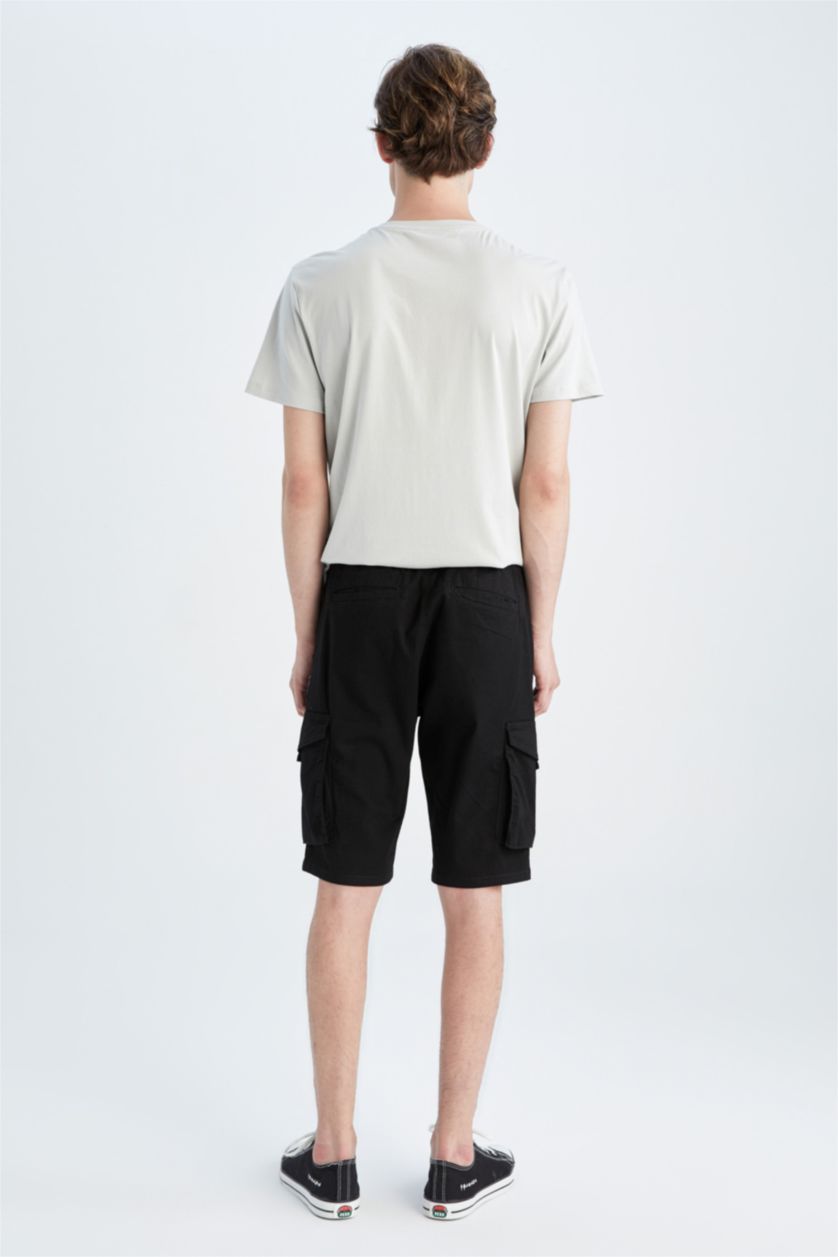 MAN Black Cargo Jogger Regular Hem Bermuda