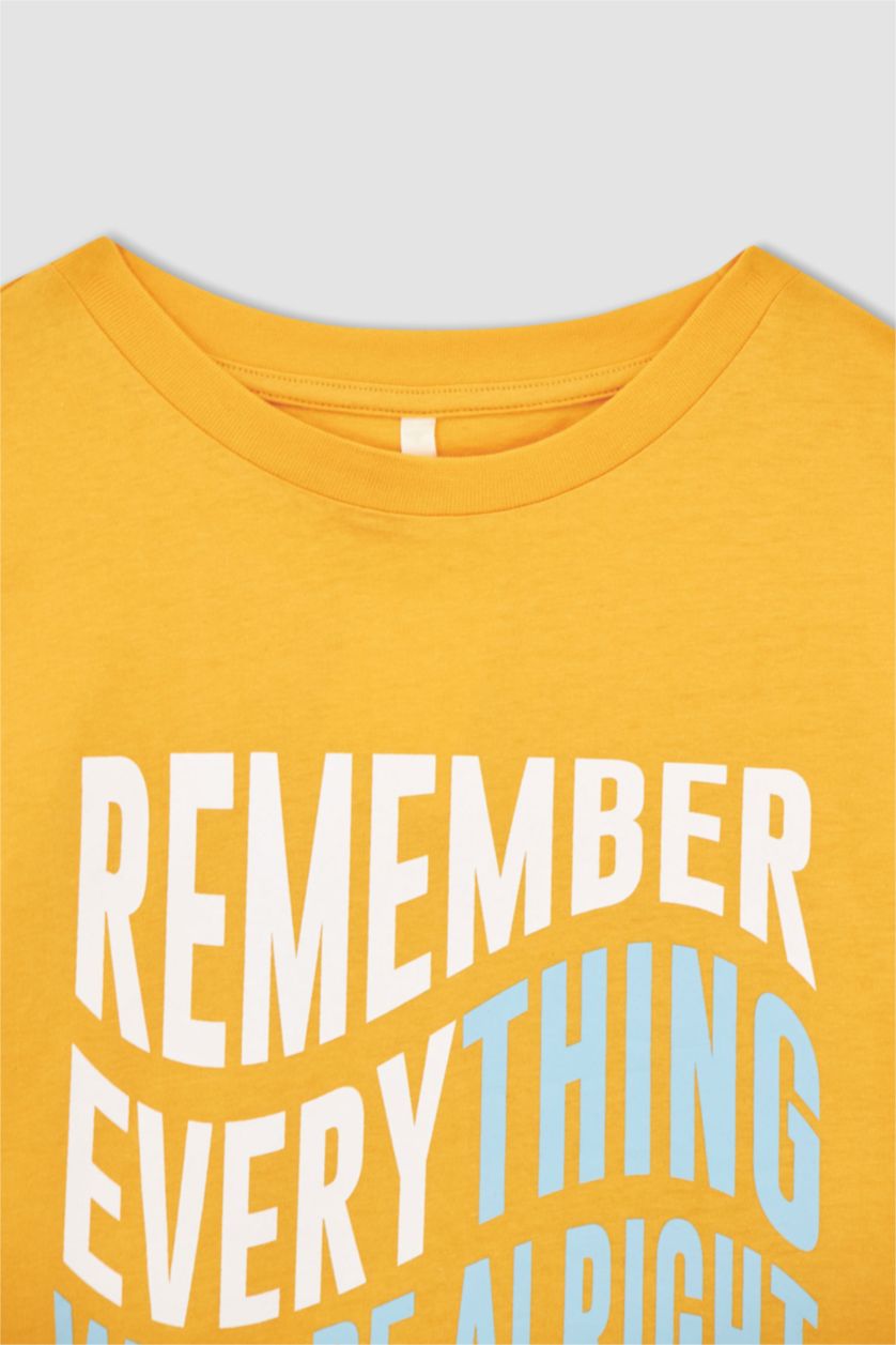نساء أصفر Regular Fit Short Sleeve T-Shirt