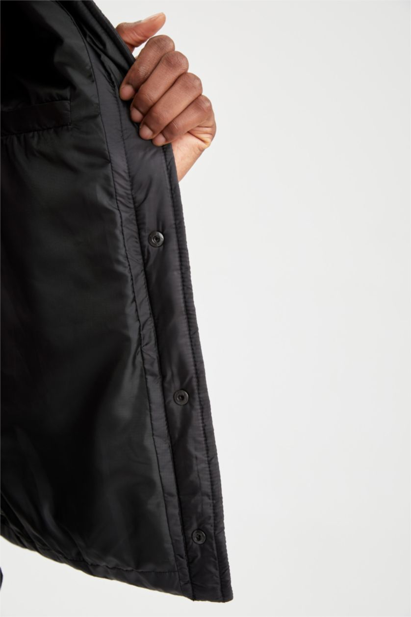 HOMME Noir Chemise Jaquette Coupe slim raccourcie Col Polo