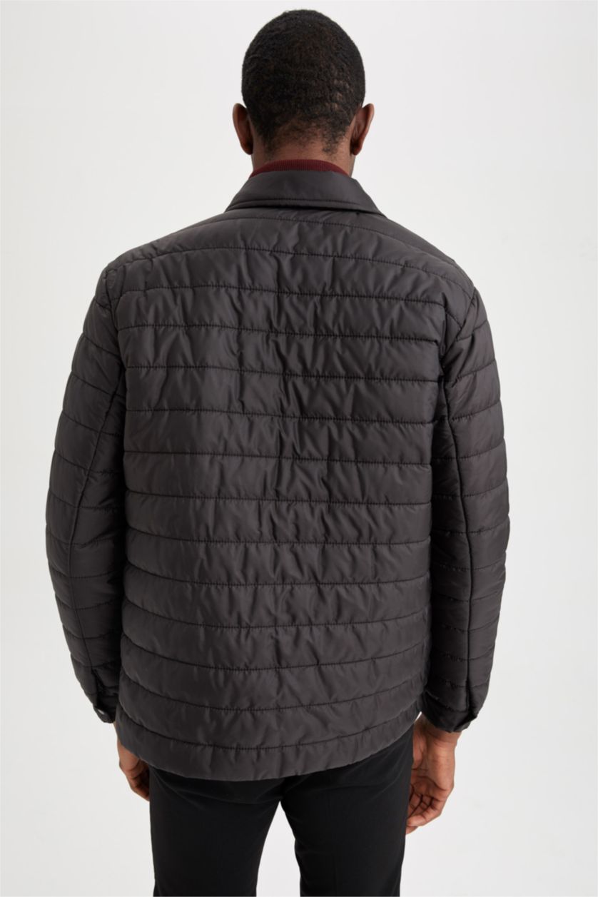 HOMME Noir Chemise Jaquette Coupe slim raccourcie Col Polo