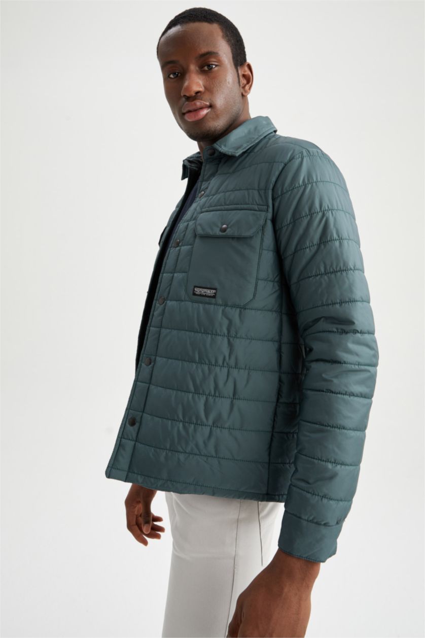 HOMME Vert Chemise Jaquette Coupe slim raccourcie Col Polo