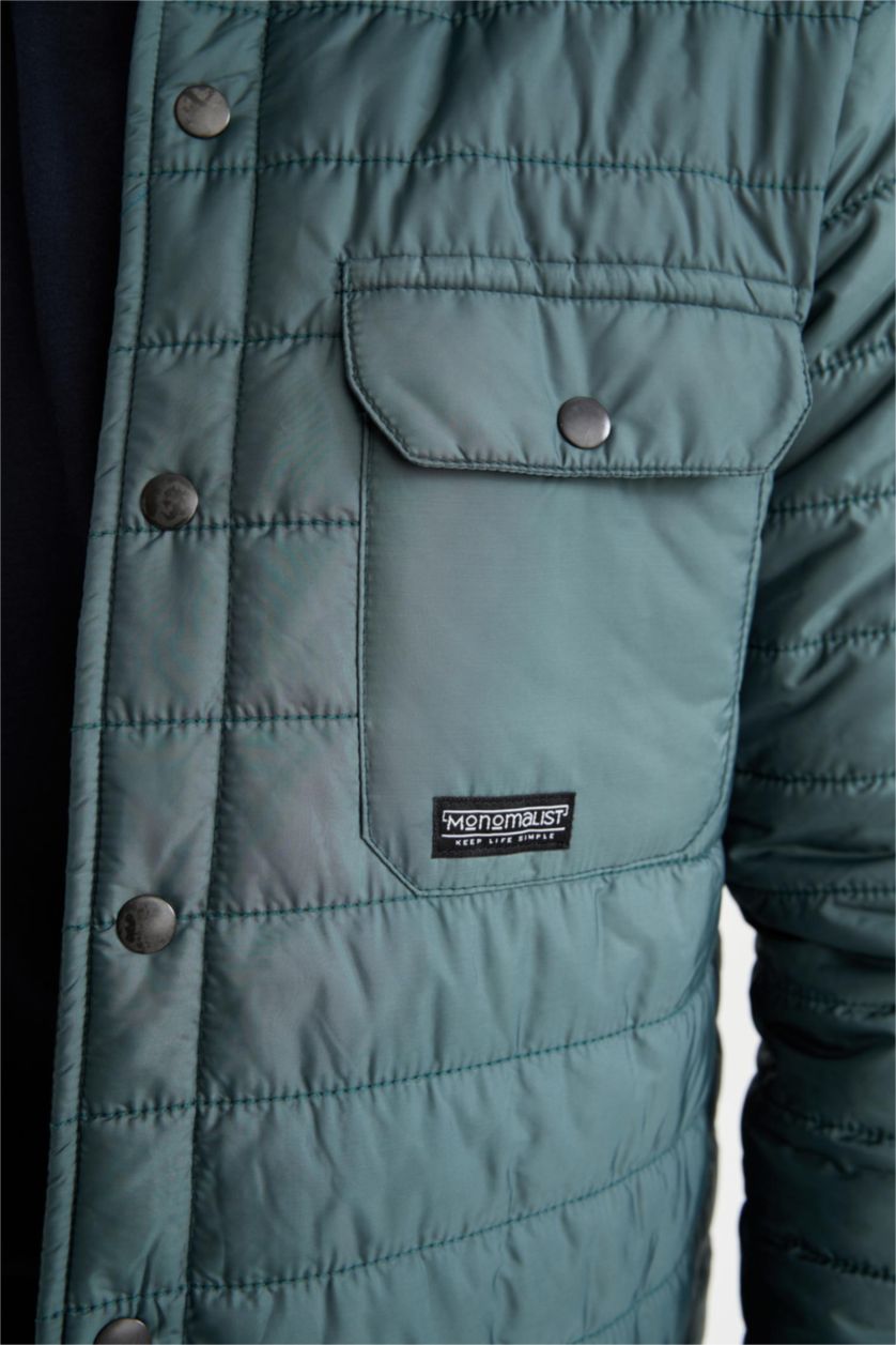 HOMME Vert Chemise Jaquette Coupe slim raccourcie Col Polo