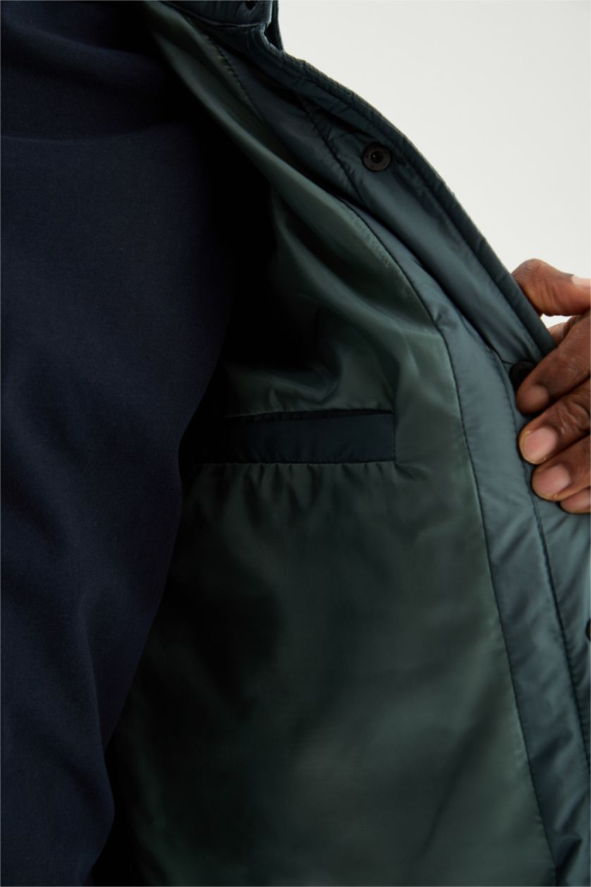 HOMME Vert Chemise Jaquette Coupe slim raccourcie Col Polo