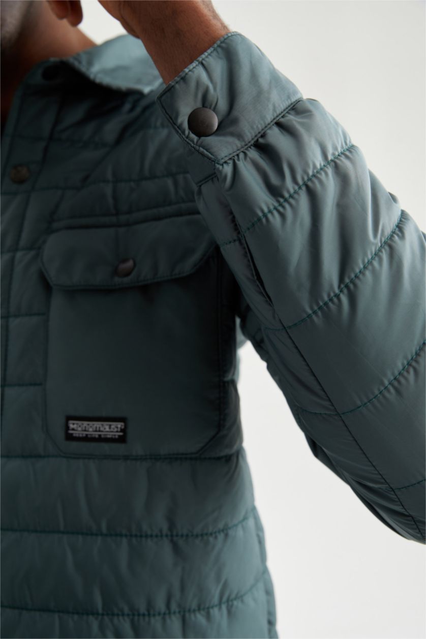 HOMME Vert Chemise Jaquette Coupe slim raccourcie Col Polo