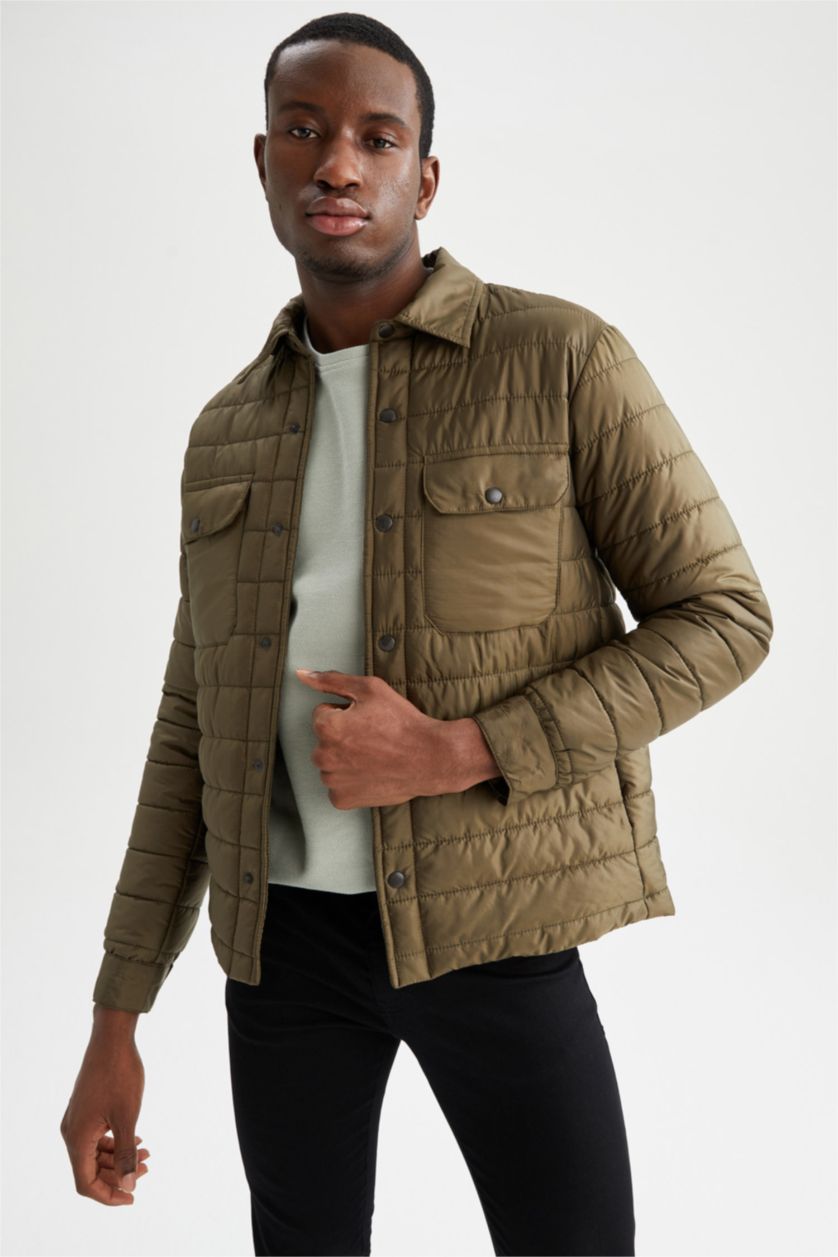 MAN Khaki Slim Fit Overshirt