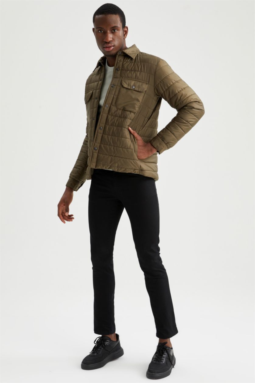 MAN Khaki Slim Fit Overshirt
