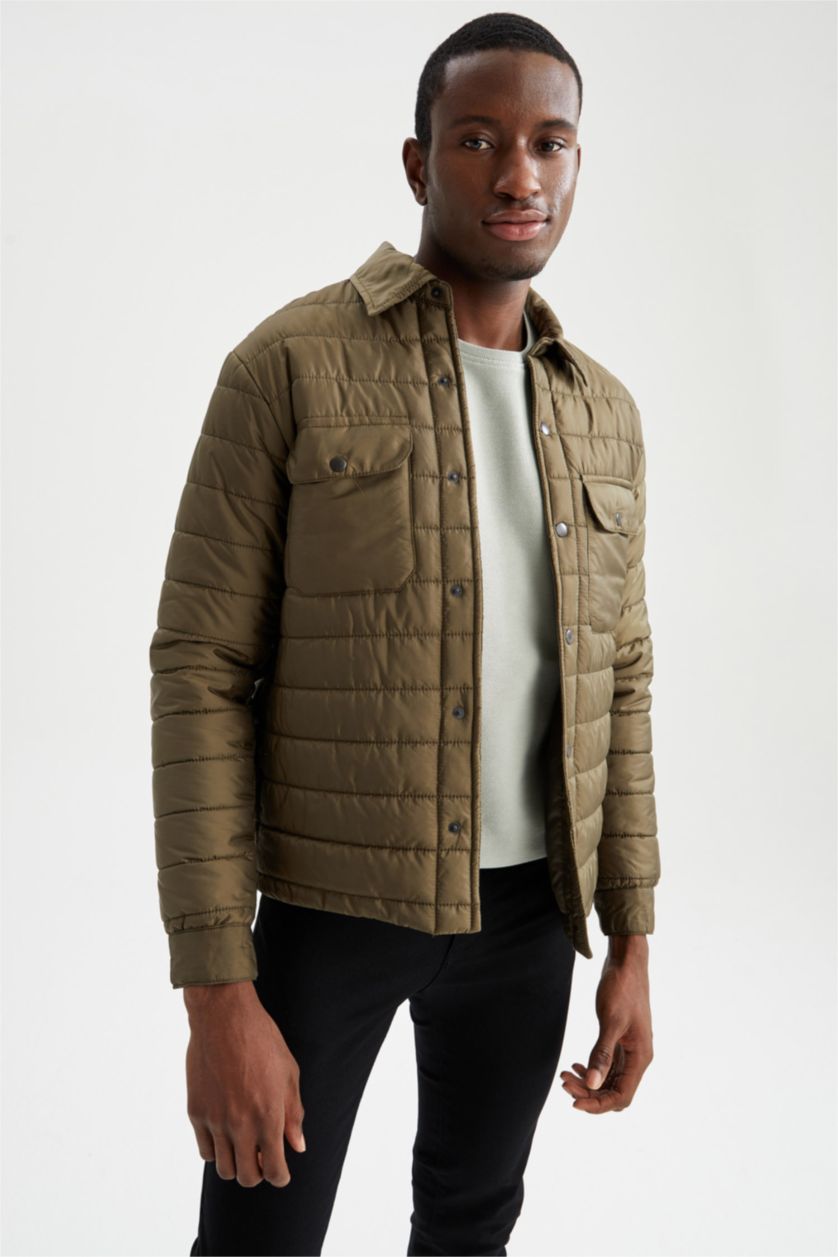 MAN Khaki Slim Fit Overshirt