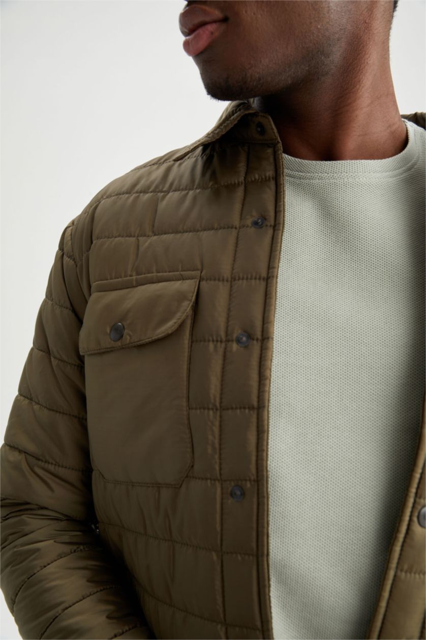 MAN Khaki Slim Fit Overshirt