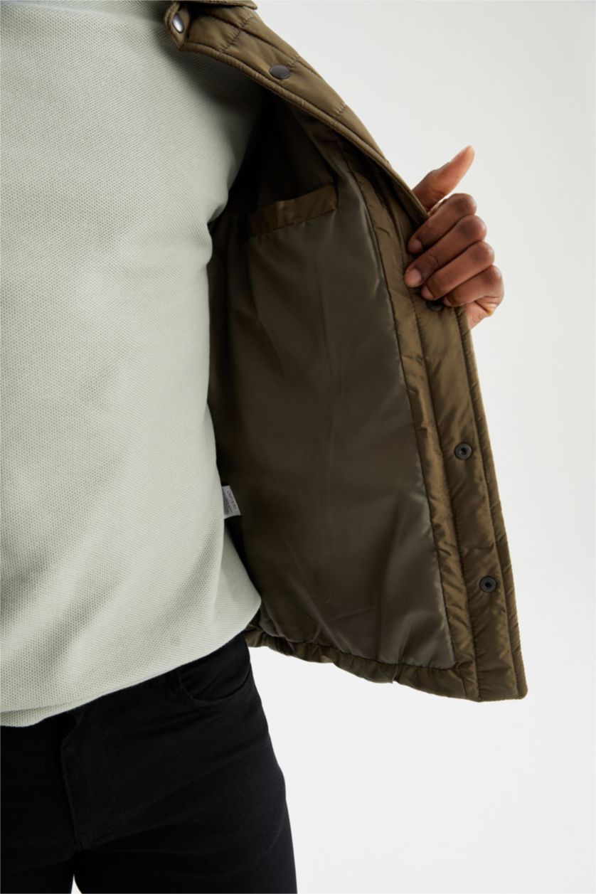 MAN Khaki Slim Fit Overshirt