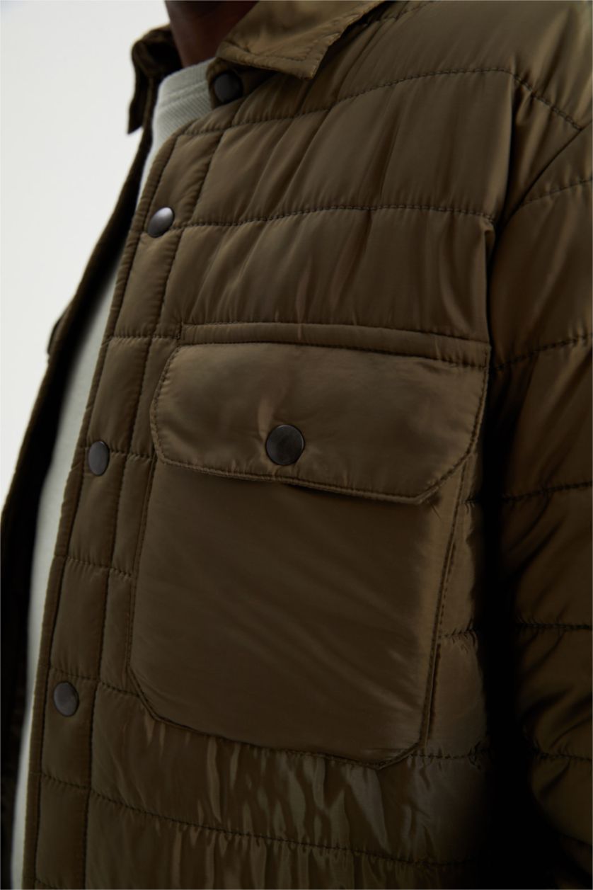 MAN Khaki Slim Fit Overshirt