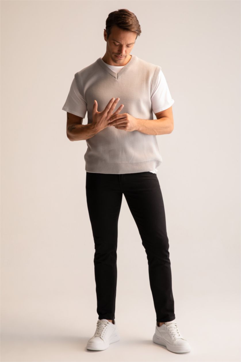 MAN Light Grey Melange Relax Fit Sweater