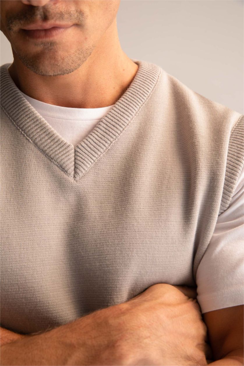MAN Light Grey Melange Relax Fit Sweater