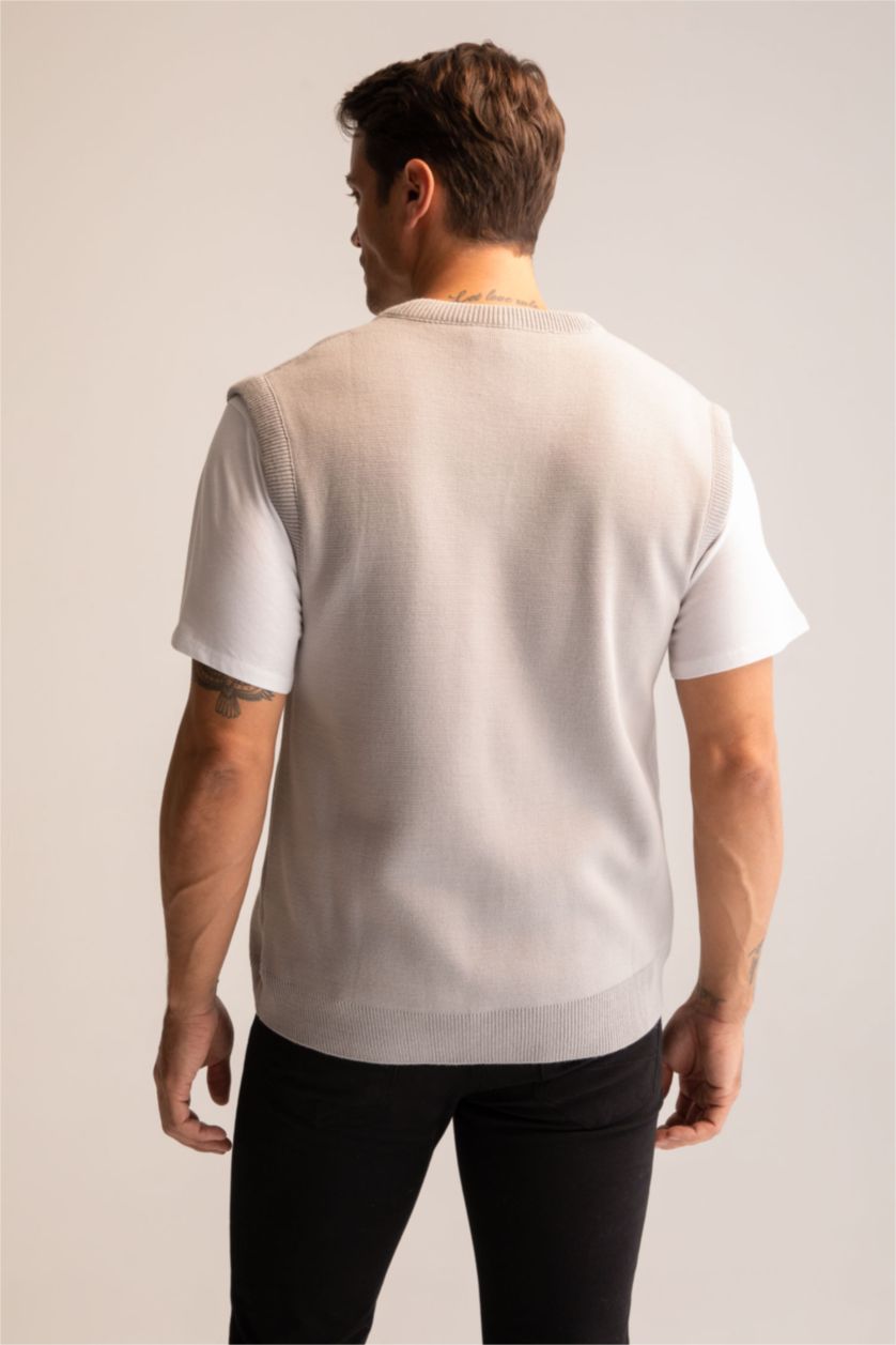 MAN Light Grey Melange Relax Fit Sweater