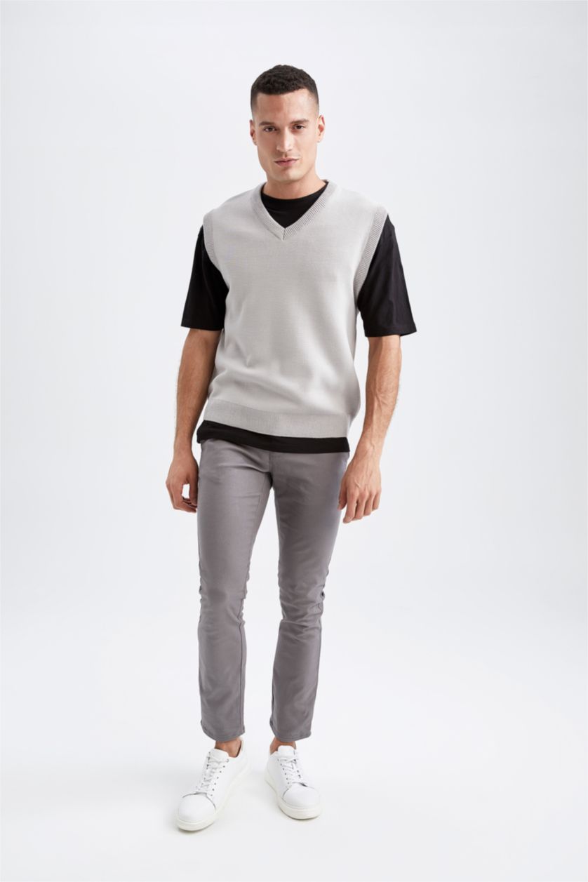 MAN Light Grey Melange Relax Fit Sweater