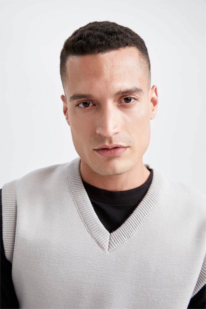 MAN Light Grey Melange Relax Fit Sweater