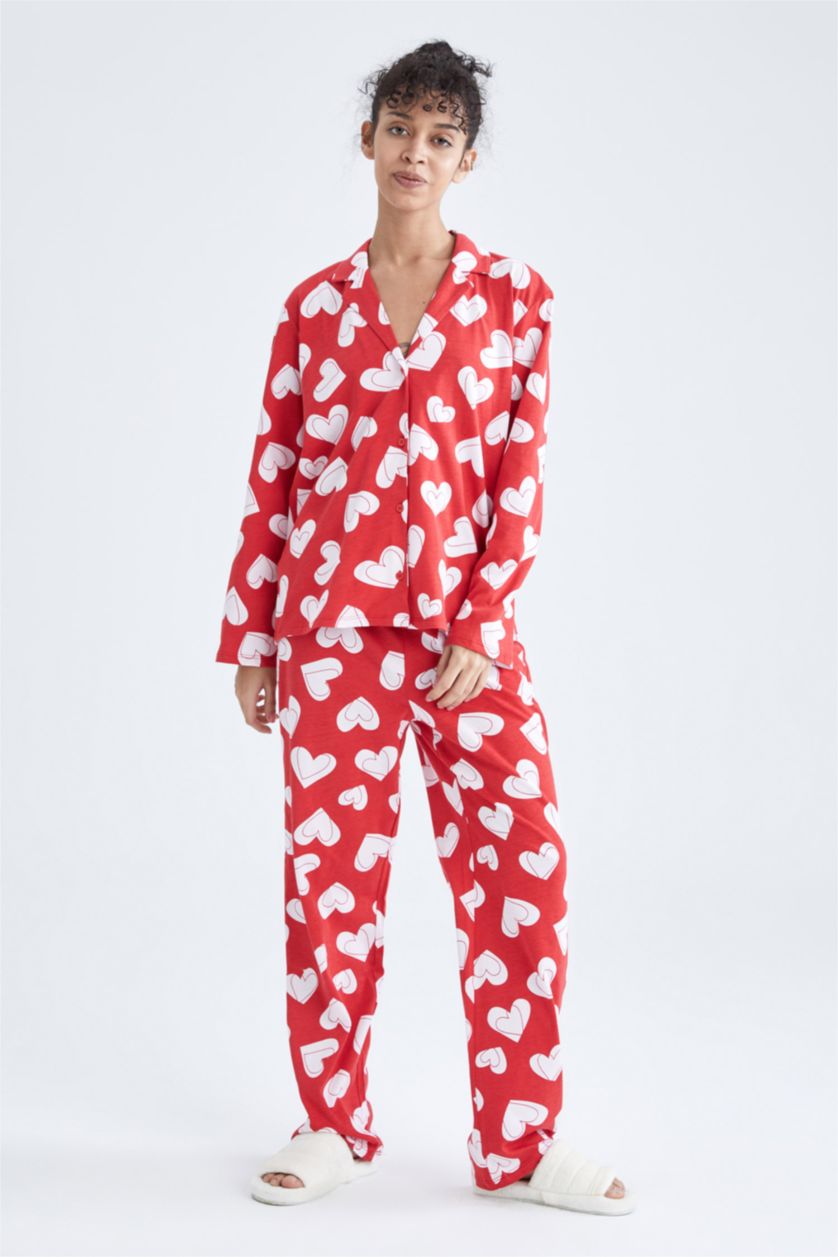 Kadın Kırmızı Pamuklu 2'li Takım