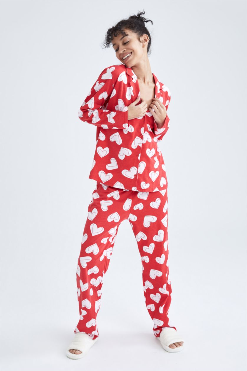 Kadın Kırmızı Pamuklu 2'li Takım