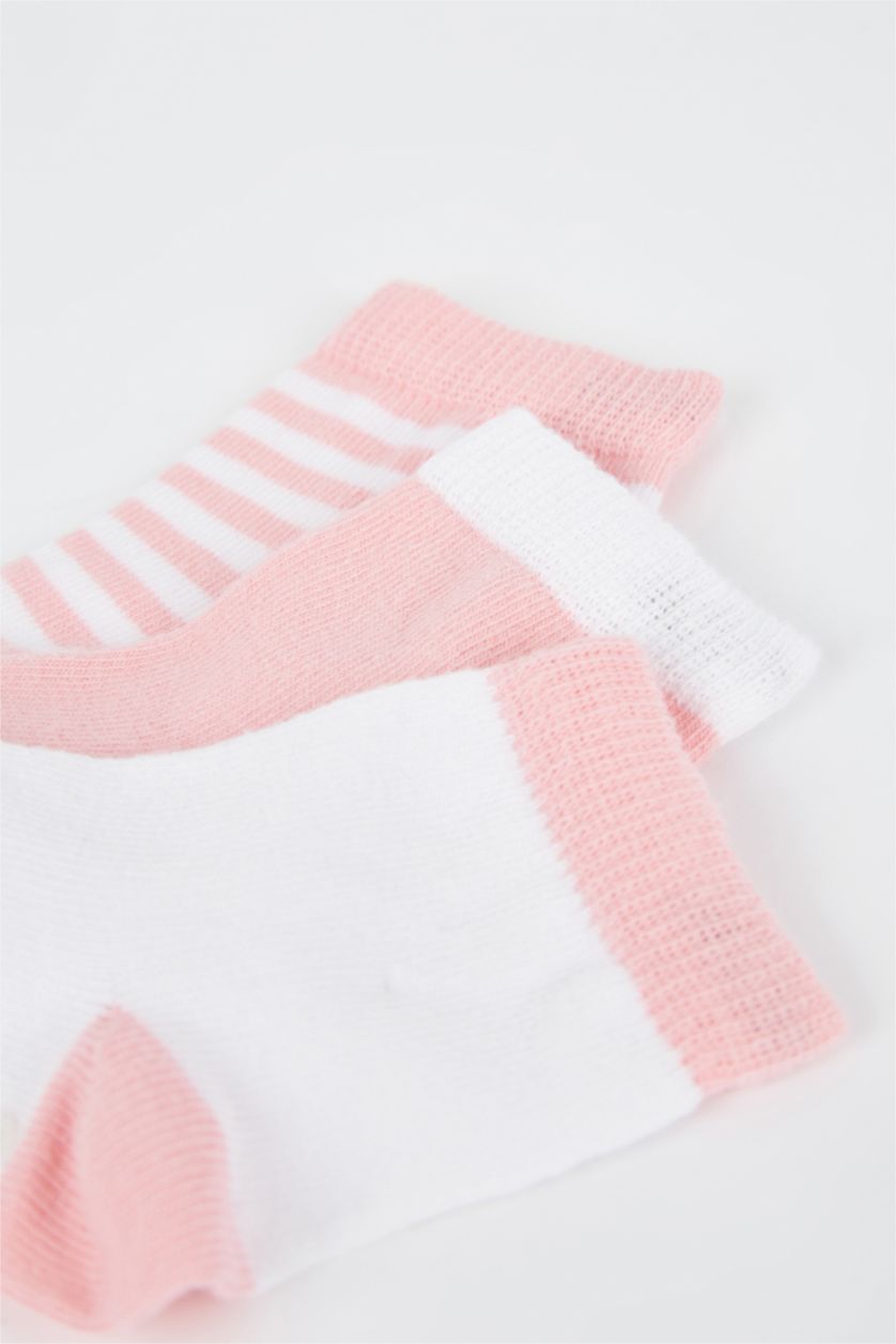 BÉBÉ FILLE Rose Lot de 3 paires de chaussettes longues en coton à semelle antidérapante pour bébé fille