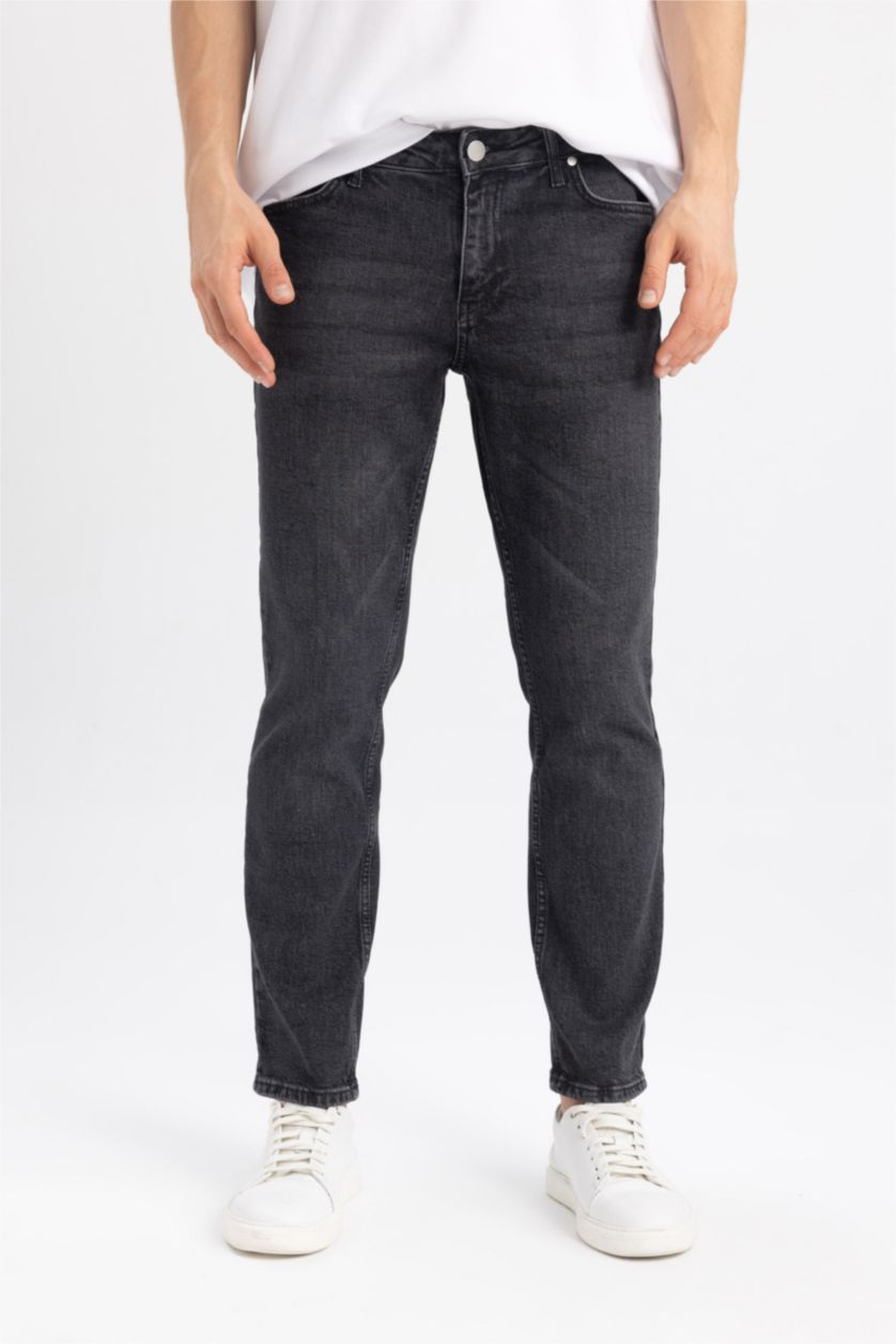 MAN Anthracite Pedro Slim Fit Slim Fit Normal Waist Narrow Leg Jeans
