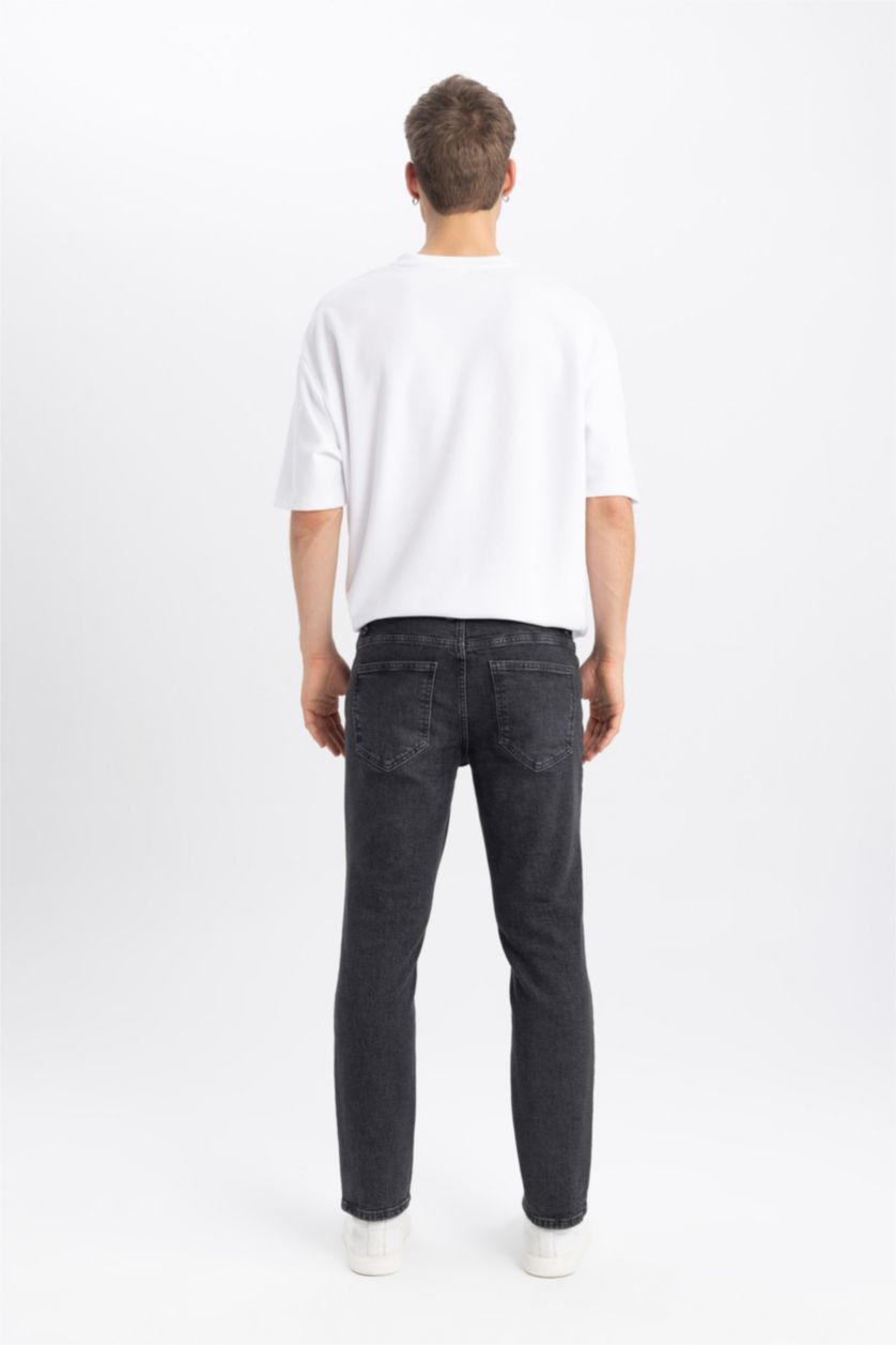 MAN Anthracite Pedro Slim Fit Slim Fit Normal Waist Narrow Leg Jeans