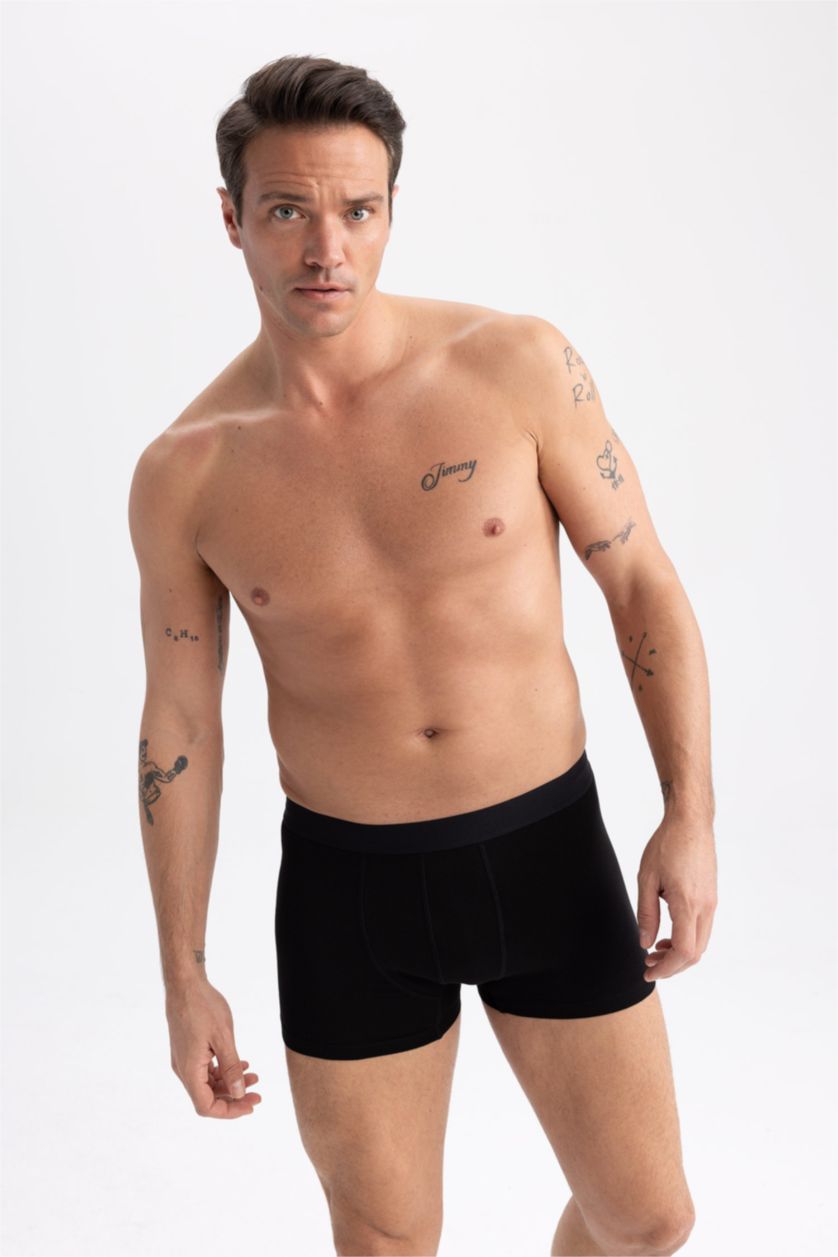 HOMME Noir Defacto Fit Boxer en maille 5 pièces coupe slim en coton élasthanne