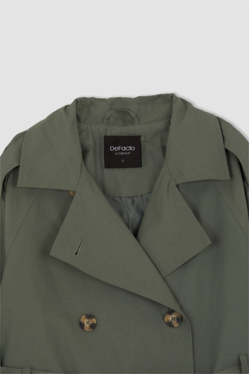 نساء أخضر غامق معطف ترانش قصة مريحة