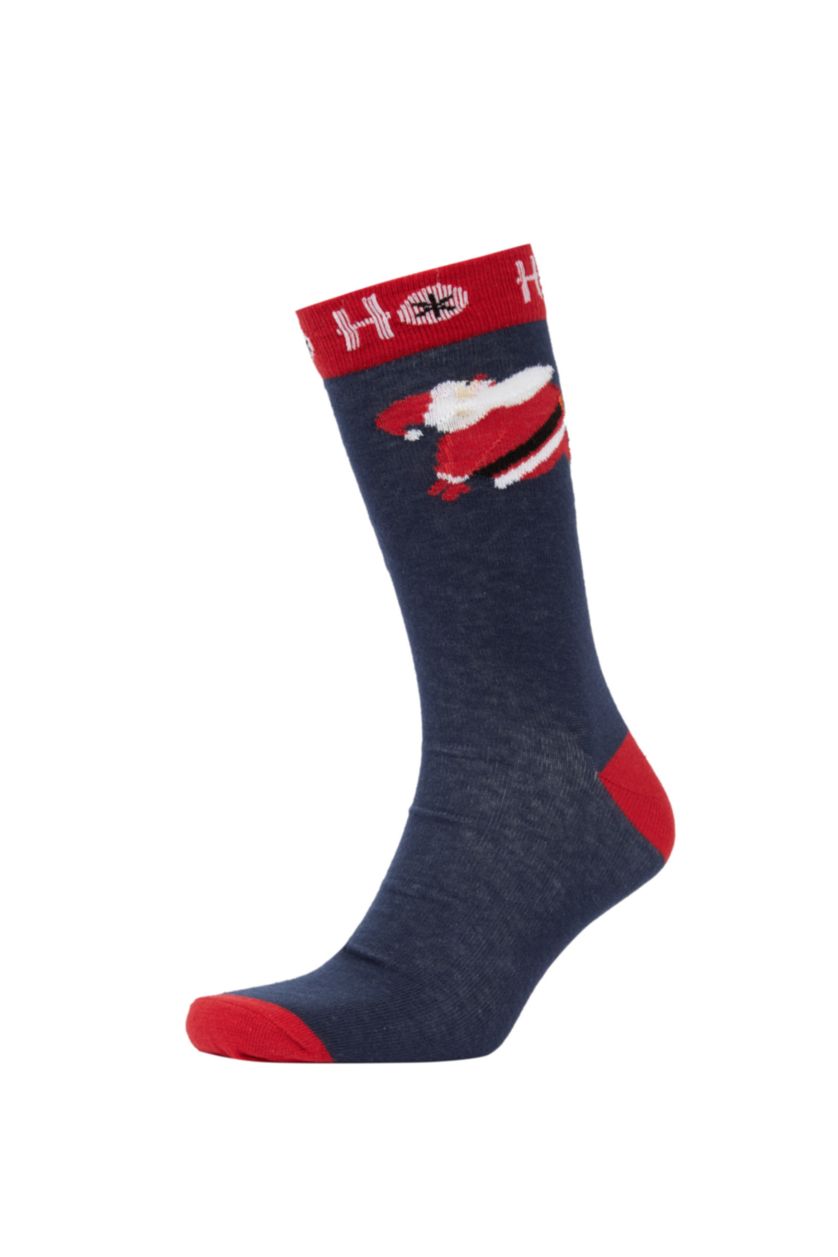Erkek Karma Erkek Yılbaşı Temalı Pamuklu 2'li Uzun Çorap