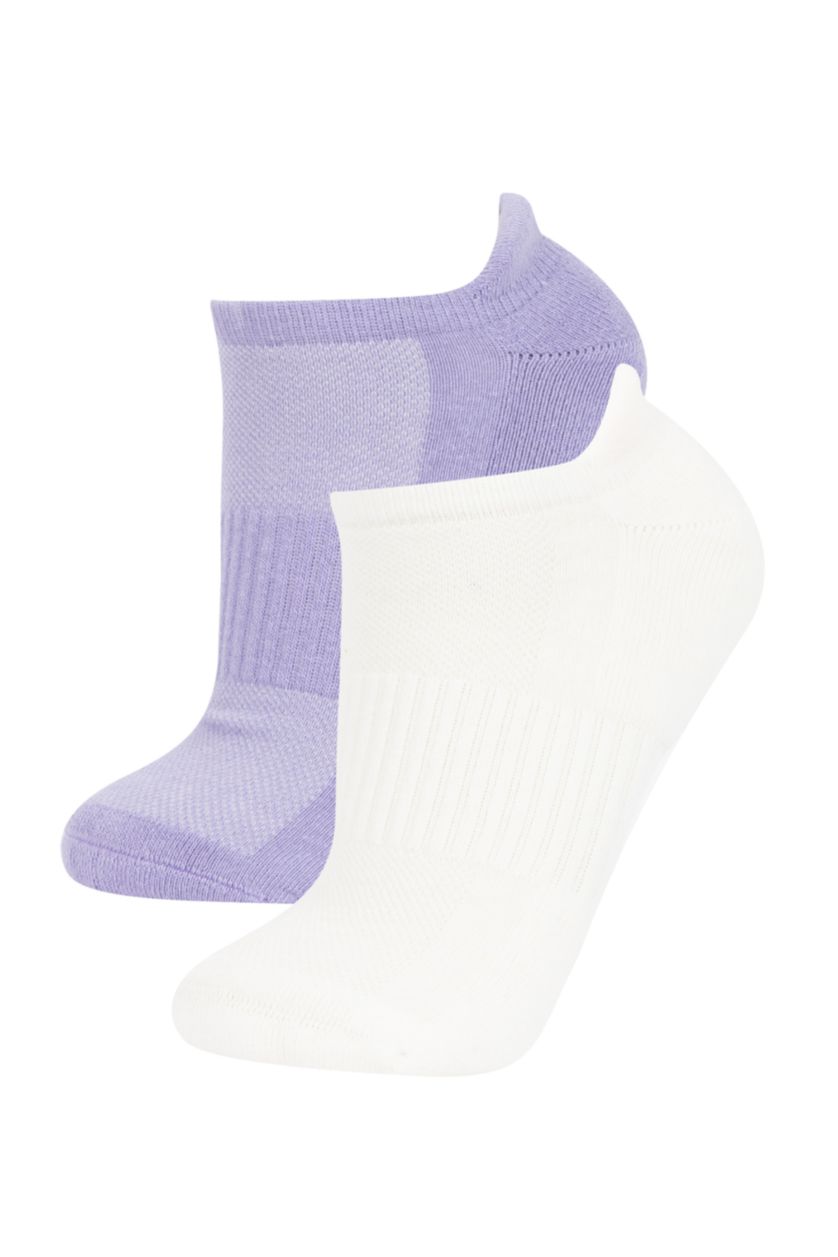 WOMAN Purple Women Defacto Fit 2-Pack Cotton Sports Socks