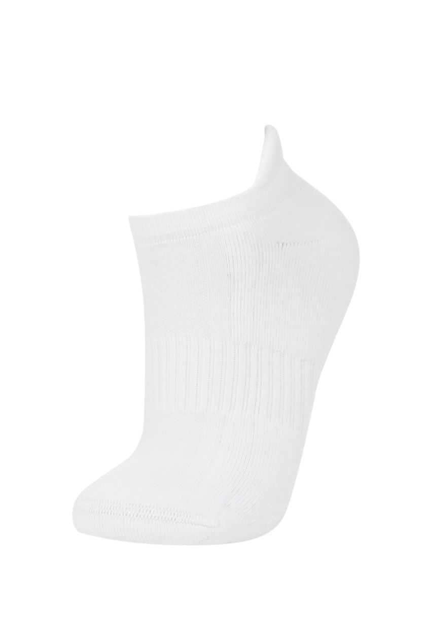 WOMAN White Defacto Fit Women's Basic Cotton 2-Pack Sports Short Terry Socks
