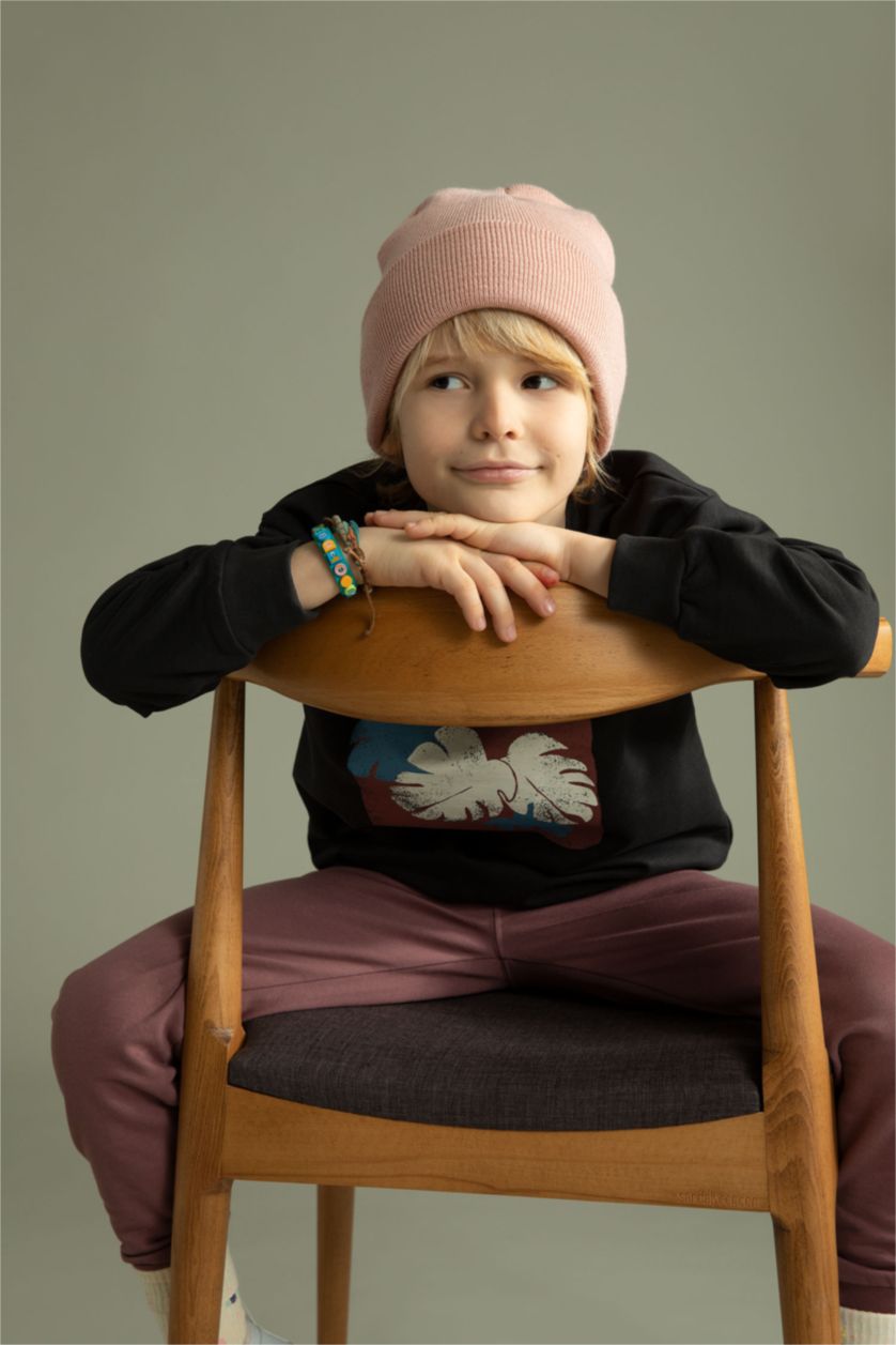 Мальчики и подростки Антрацит Свитшот оверсайз с круглым вырезом и принтом для мальчиков